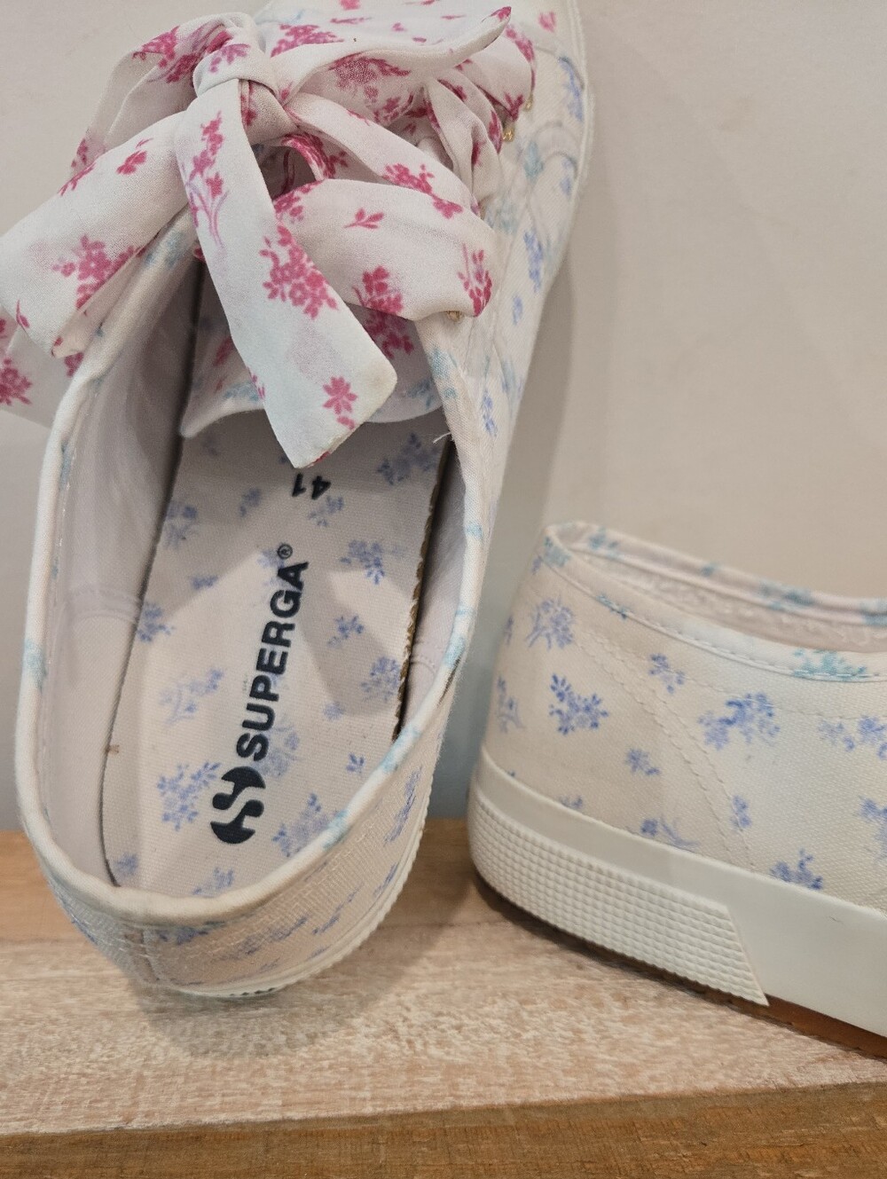Superga x LoveShackFancy Flower Sneakers Size 41/US 9.5 - Picture 8 of 11